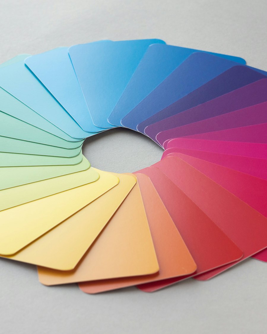 Fan of colour shade cards
